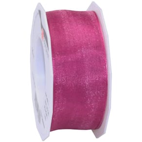 Zierband PRÄSENT Four Seasons, mit Draht, magenta