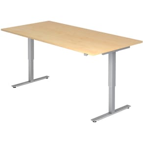 Schreibtisch HAMMERBACHER XMST19, 180 x 80 cm, ahorn, silber, höh