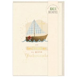 Konfirmationskarte Green Line, Goldfolie, 11,5 x 17 cm, 5er-Set