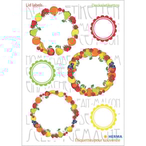 Deckeletiketten HERMA HOME Obst I, rund, sortiert, 18 Stück