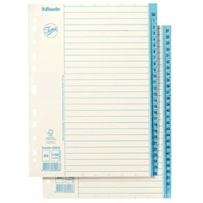 Pärmregister JOPA Papper A4 1-52, blå flik