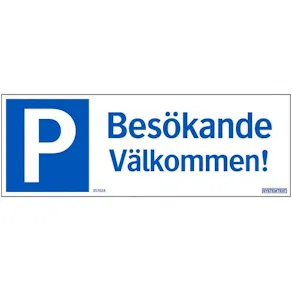 Skylt Parkering Besökare 297x105mm