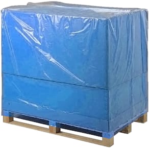 Plasthætte, 35 µm, 1300 + 1100 x 1700 mm LD-PE, blå, 2 fals på