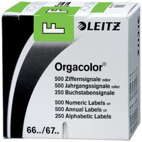 Buchstabensignal Leitz Orgacolor F, selbstklebend, grün, 250 St.