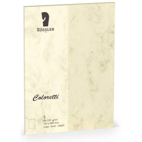 Briefkarte Rössler Coloretti, B6 hoch doppelt, 5 St., chamois