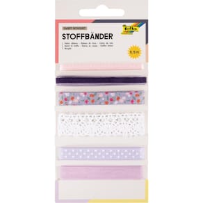 Stoffen linten Folia, 6 geassorteerde kleuren, totale lengte 5,5m