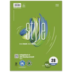 Collegeblock STAUFEN STYLE Green, A4, 80 Blatt, kariert, L28
