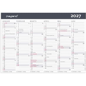 Vægkalender Mayland Moderne 2027, 209x147 mm, FSC, 1 stk