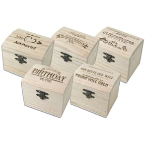 Schatzkästchen HERGO, mit Schriftzug, sortiert