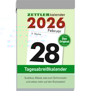 Tagesabreißkalender Zettler Typ 304, 6,6 x 9,9 cm