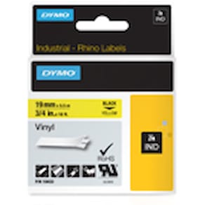 Tape Rhino 19mmx5,5m vinyl black/yellow