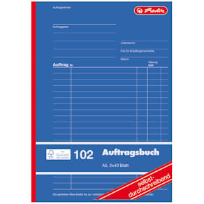 Auftragsbuch Herlitz 102, 2x40 Blatt, A5