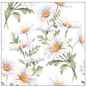 Serviette AMBIENTE Gänseblümchen, 25x25 cm, 3-lagig, 20 Stück