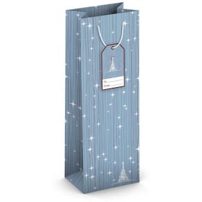 Geschenktragetasche Weihnachtsbaum, hellblau, 36 x 12,6 x 8,9 cm,