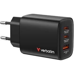 VERBATIM Essentials GaN Charger 65W EU 3-port Black