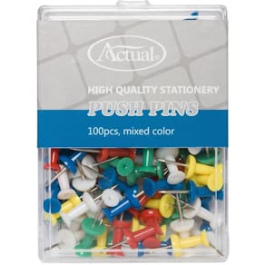 Kartnål ACTUAL cylindf. sort färg100/fp