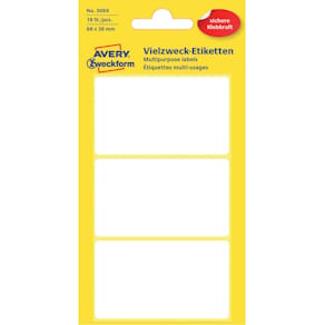 Etiketten Avery Zweckform Vielzweck, 66 x 38 mm, 18 St., weiß