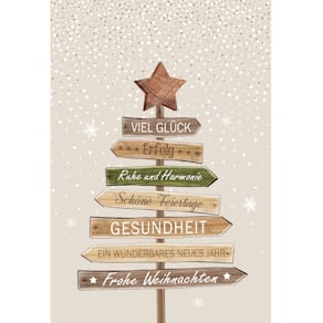 Weihnachtskarte Noname Doppeltext, bunt, mit Umschlag