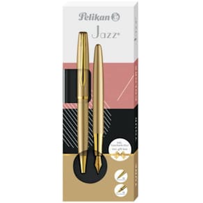 Schreibset Pelikan Jazz, Füller & Kugelschreiber, gold gelb