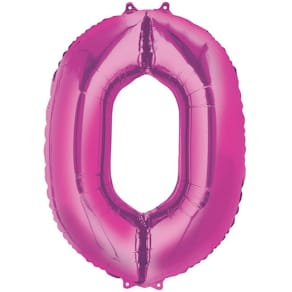 Folienballon Zahl 0, rosa