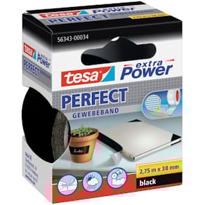 Gewebeband tesa extra Power, 38 mm x 2,75 m, schwarz