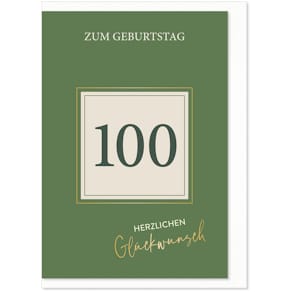 Geburtstagskarte KOMMA³ Zahl 100