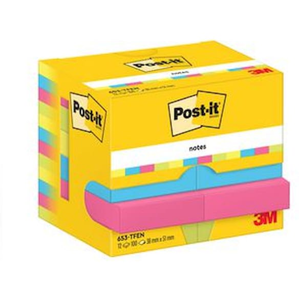 Notatblokk POST-IT 38x51 Energetic (12)
