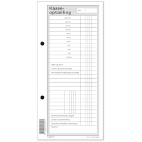 Kasseblok Mayland hvid 100x210 mm, pakke á 10 stk