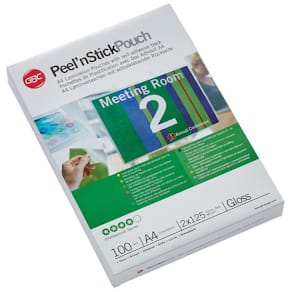 Laminat Självhäftande GBC A4 Klar, 125mic, 100/fp