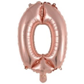 Folienballon Mini Zahl 0, rose