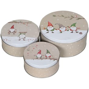 Keksdosen, weihnachtlich, 3 St., Wichtel, bunt