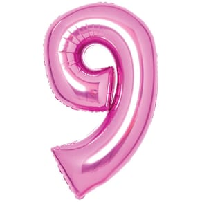 Folienballon AMSCAN, Zahl 9, pink