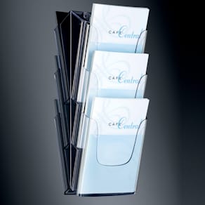 Wand-Prospekthalter Sigel, A4, 3 Fächer, transparent