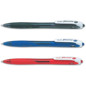 Bläckkulpenna PILOT Rex Grip Svart, fine, 0.7mm, 10st