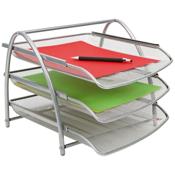 Brevkurv ALBA 3 hyller mesh sølv
