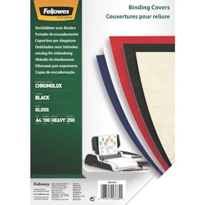 Einbanddeckel Fellowes Chromolux, A4, schwarz, 250 g/m², 100 St.