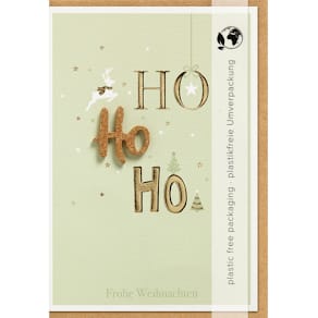 Weihnachtskarte PERLEBERG Moments Collection, HoHoHo, bunt, mit U