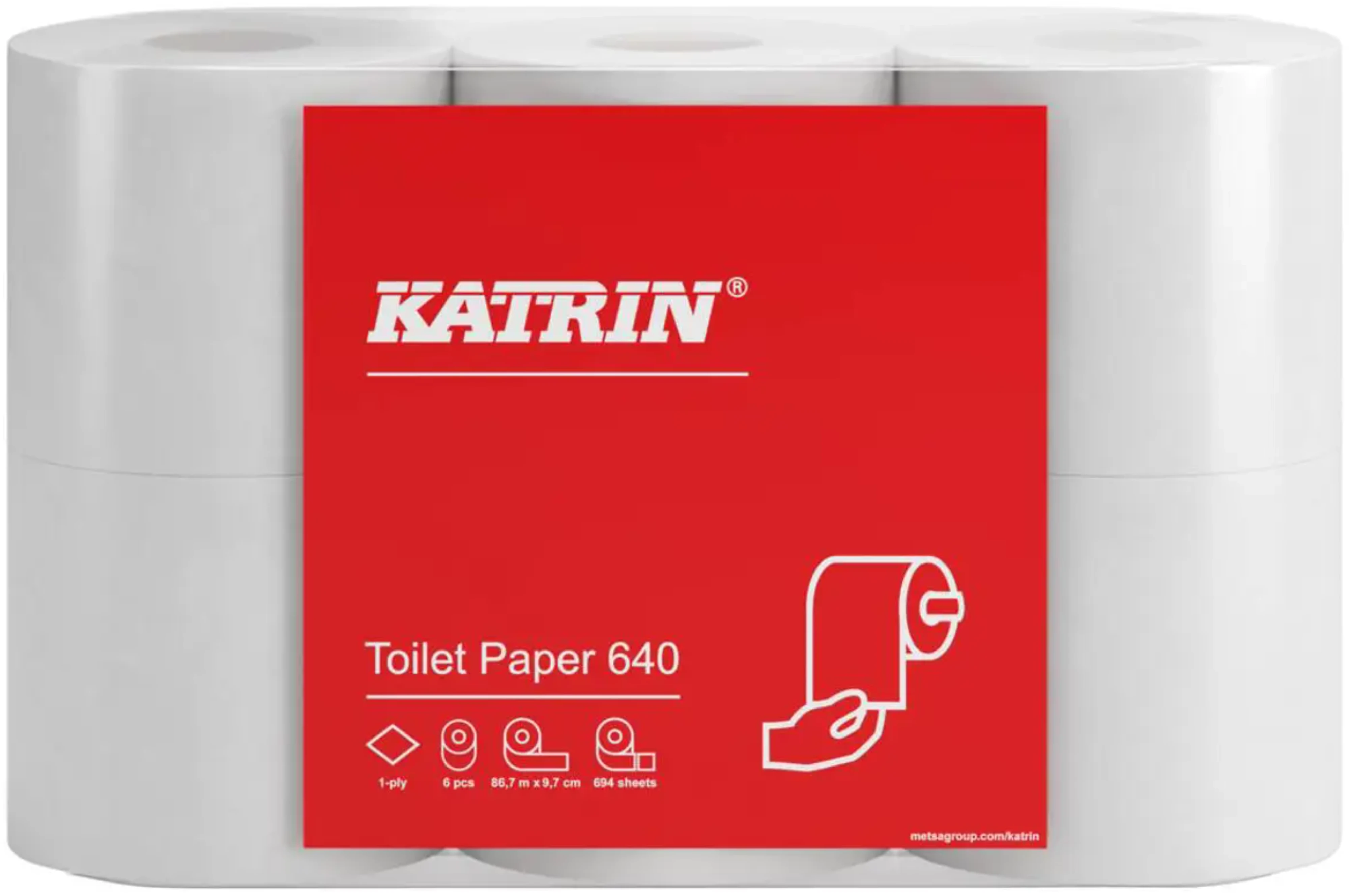 Toalettpapper KATRIN 640, 1-lag, 80m, 42 rl/fp
