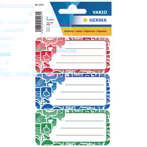 Buchetikett HERMA Social Icons, 76x35 mm, 9 Stück, sortiert