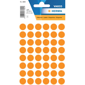 Haftetiketten HERMA D 13 mm, leuchtorange