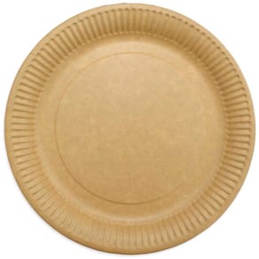 Frokosttallerkener 23 cm, brun, komposterbart papir, 50 stk