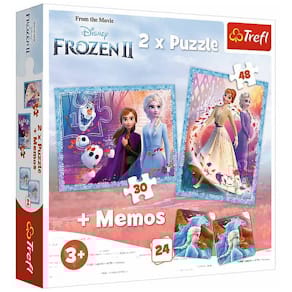 Puzzle TREFL 2in1+Memo Disney Frozen II, 30/48 Teile, ab 4 Jahre