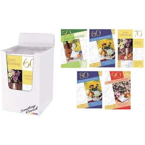 Geburtstagskarte PAPER STYLE Classic, 60er Box, sortiert