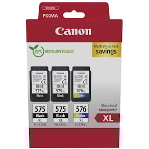 Inktcartridge Canon PG-575XL/CL-576XL, 2x zwart + 1x kleur, 300- 