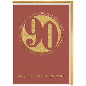 Geburtstagskarte Zahl 90