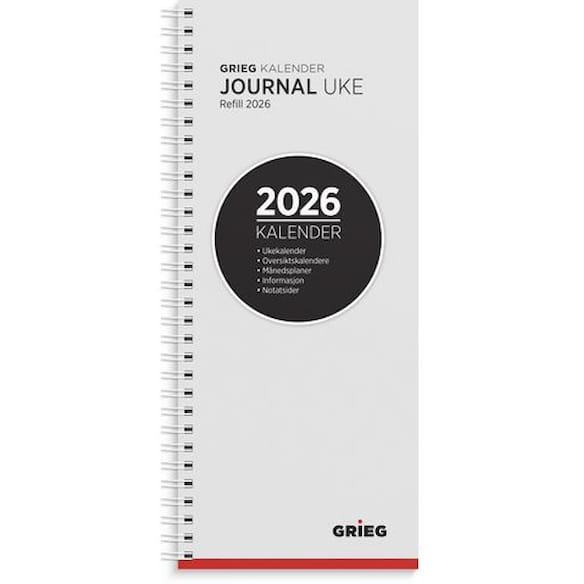 Journalkalender GRIEG 2026 spiral refill
