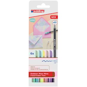 Faserschreiber edding 1200 colourpen, 6 Stück, pastell sortiert