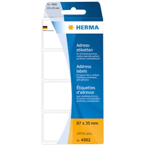 Adressetiketten HERMA Endlos, 67 x 35 mm, weiß