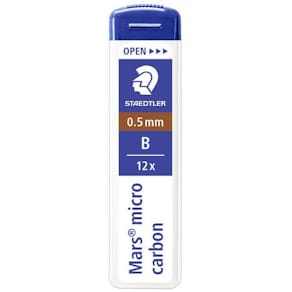 Reservstift Staedtler 0,5mm B, 12 stift/tub, 12fp