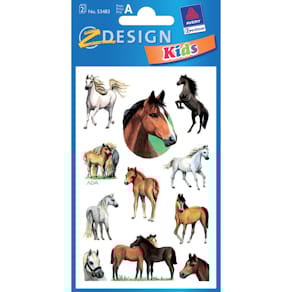 Schmucketikett Avery Zweckform Creative, Pferde, bunt, 2 Blätter,